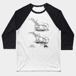 Garden Plow Vintage Patent Hand Drawing Baseball T-Shirt